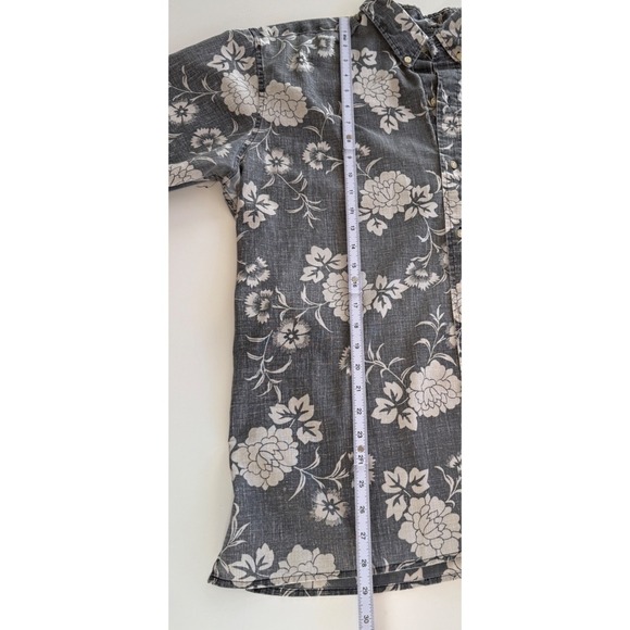 Reyn Spooner Mens XL Short Sleeve Button Up Shirt Gray Floral Hawaiian Aloha - Picture 15 of 16